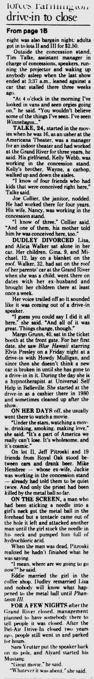 Grand River Drive-In Theatre - News Article